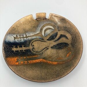 Modern artist Robert Wuersch enamel metal ashtray bowl music musical instruments